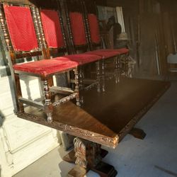 Vintage Mid 20th Century Spanish Colonial Style Dining Set