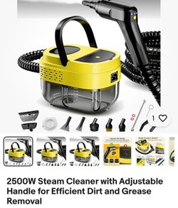 2500W Steam Cleaner with Adjustable Handle for Efficient Dirt and Grease Removal