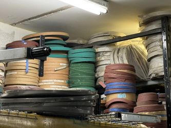 Industrial Sanding Belts – Multiple Sizes & Grits  Wide and standard belts available. Various grits (60, others available). Heavy-duty / shop quality.