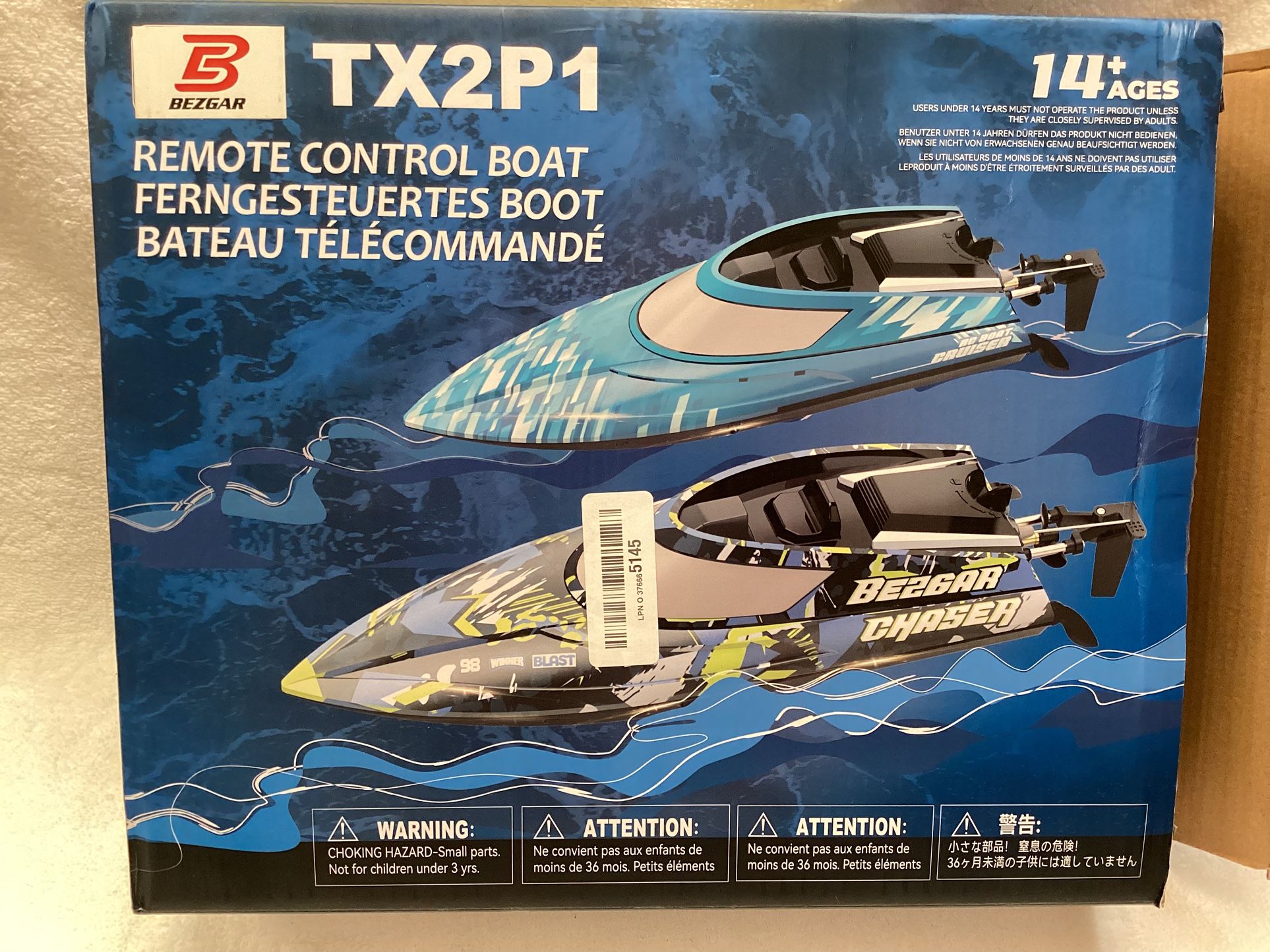 Bezgar RC Boat 2 Pack 12” Fast Speed 30 KPH with Suitcase