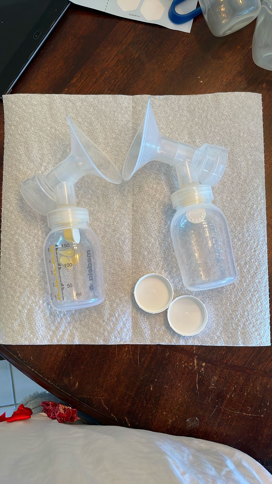 Free Madela Pump Accessories And Bottles With Tops