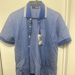 Murano Men's Blue and White Polo-shirts
