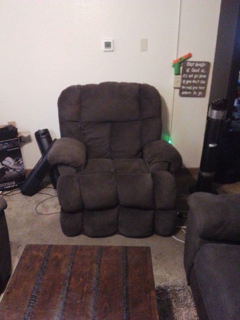Recliner Couch, Love Seat Two Tables 