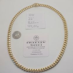 10k Gold 22" 8.65mm Miami Cuban Link Chain