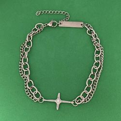 Double Layer Star Link Bracelet for Men Women,Punk Hip Hop Bracelet