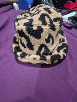 Leopard Print Sherpa Bucket Hat