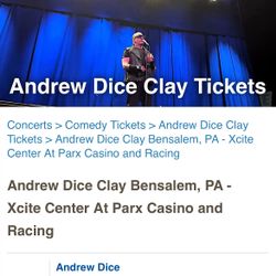 2 Andrew Dice Clay Tickets - Parx Casino - Saturday, April 27, 2024 8pm