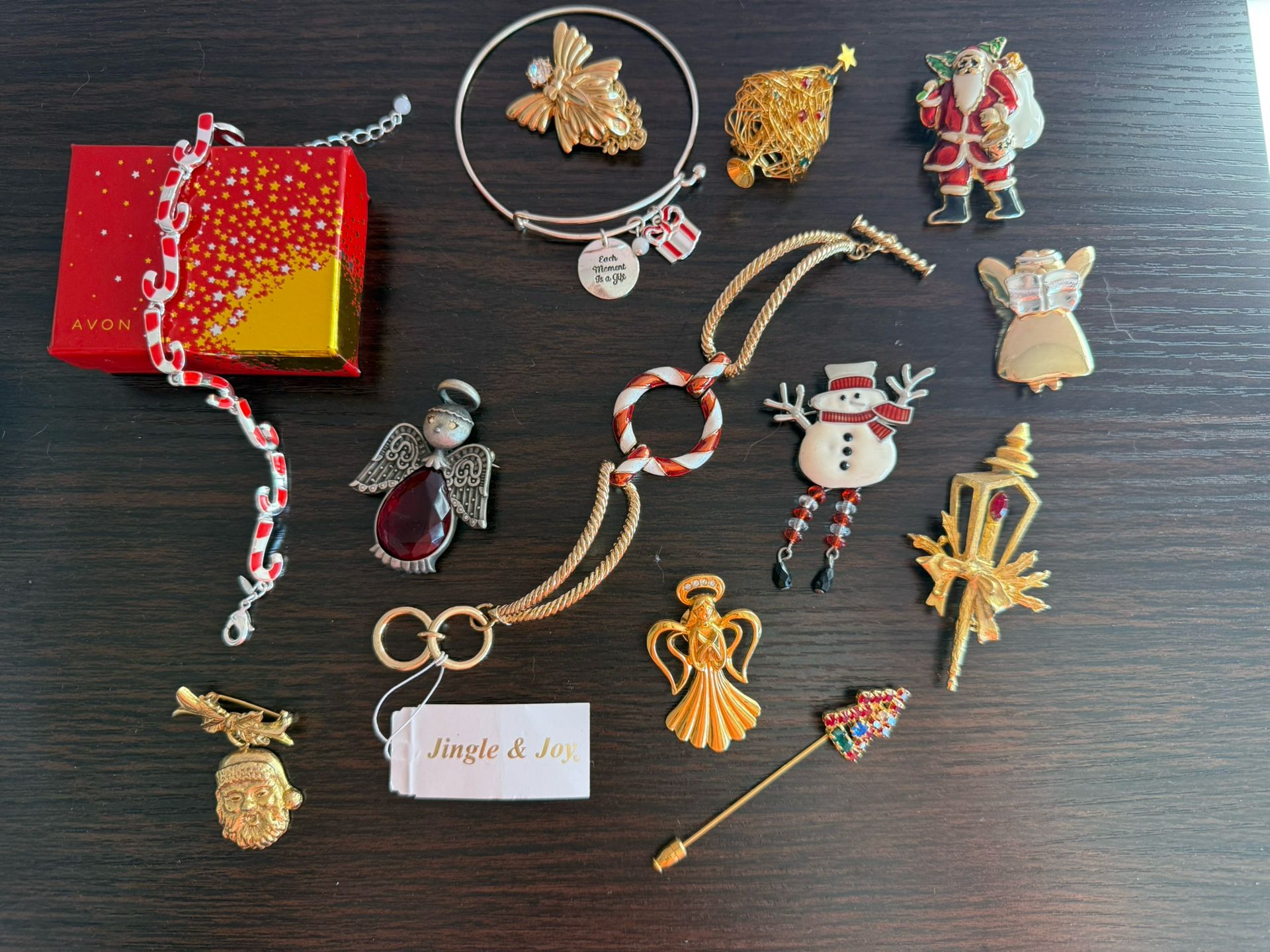 Big Lot of Christmas Jewelry ~ Pins, Bracelets, Brooches