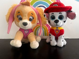 PAW PATROL PLUSH PUPS -  6-7 INCH - LIKE NEW - SKYE & MARSHALL