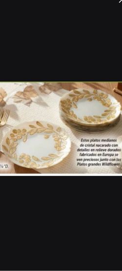 JUEGO DE 8 PLATOS MEDIANOS DE CRISTAL PRINCESS HOUSE ⚘️