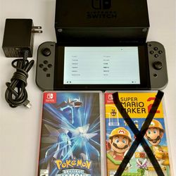 Nintendo Switch (Gray) with Pokémon Brilliant Diamond