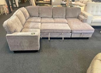 MORE BANG FOR YOUR BUCK!! SLEEPER SECTIONAL WITH CUPHOLDERS AND USB CHARGING PORTS! $1075