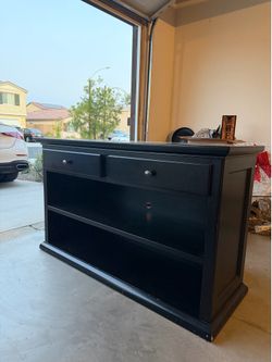 Black TV stand
