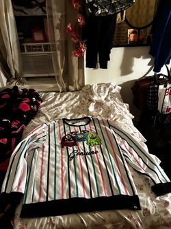 Genuine Monster Graphic Striped Sweatshirt