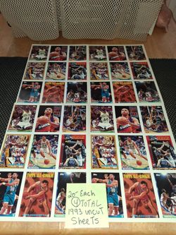 1993 Topps uncut sheet basketball cards. $20 each or will sell as a bundle for $60 all sales final.