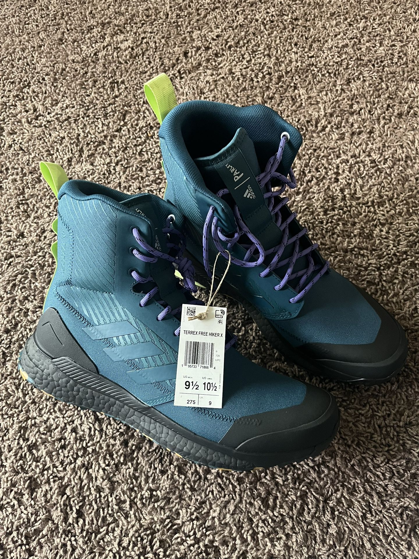 New Men Adidas Terrex Free Hiker XPL Hiking Shoes GZ3378 Utility Green Black 