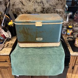 Old School Thermos Ice Chest Cooler With Opener