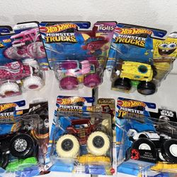 Hot Wheels Monster Trucks Lot Barbie Batman SpongeBob Trolls 