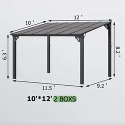 New 10X12 ft Aluminum Gazebo with Polycarbonate roof