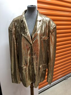 Halloween Men’s Disco Gold Sequins Jacket Size XL