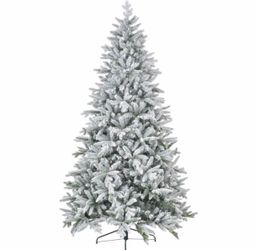 8’ Flocked Christmas Tree with Snow Tips