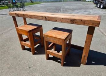 Counter Height Wood Bar w/2 Stools