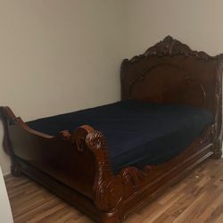 Bed Frame. Queen And Vanity 