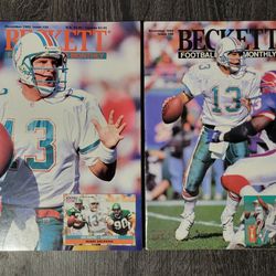 (2) 1992 & 1994 Dan Marino Beckett Card Magazines Miami Dolphins 