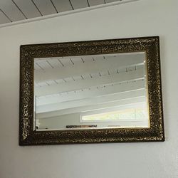 Vintage Large Ornate Gold Bordered mirror