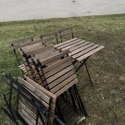 Ikea Tarno  outdoor folding wood chairs and tables