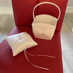 Wedding Pillow And Basket Set