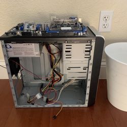 As Is Computer Case With Power Supply And A Possible Broken Motherboard 