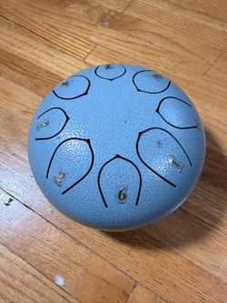 8-Note Steel Tongue Drum Handpan Tank Drum Blue 7" Meditation Percussion