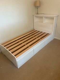 Twin bed frame w/ drawers & headboard