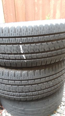 Two tires in great condition they have about 80% left Bridgestone duelers 265 70 16