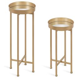 Gold Mirror Accent Tables (Set Of 2)