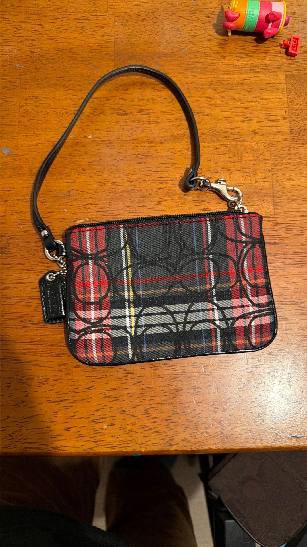 Coach wristlet Tartan Plaid