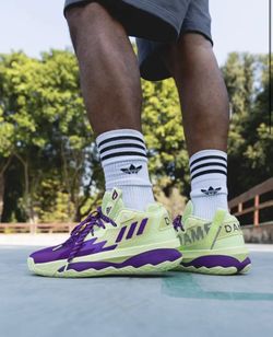Basketball Shoes Adidas Dame 8’s Yellow Tint/ Glory Purple