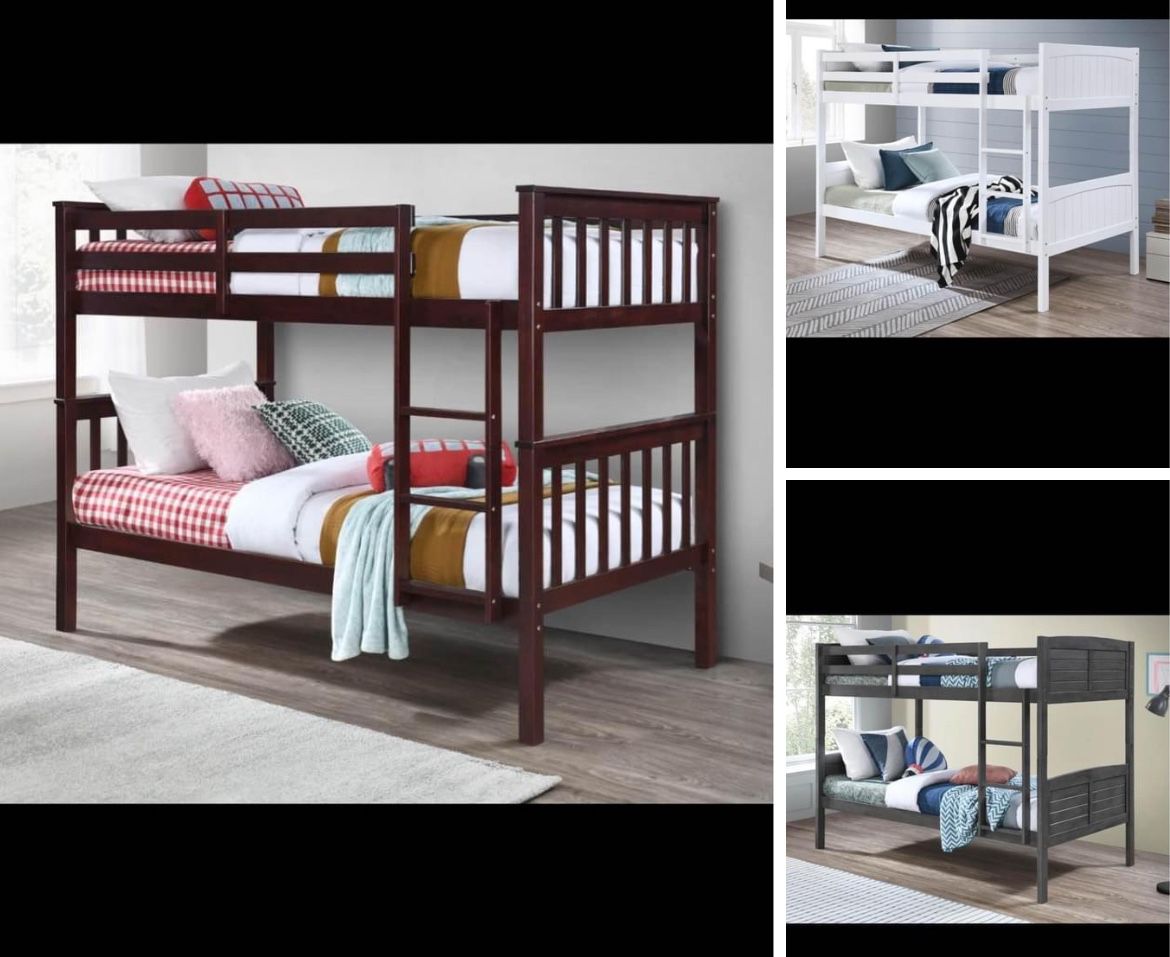 GREAT DEAL TWIN TWIN WOODEN BUNK BED