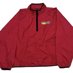 Jones & Mitchell Unisex Red Long Sleeve Activewear Windbreaker Jacket Size L