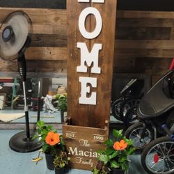 Welcome  Home Patio Sign w/planter Box