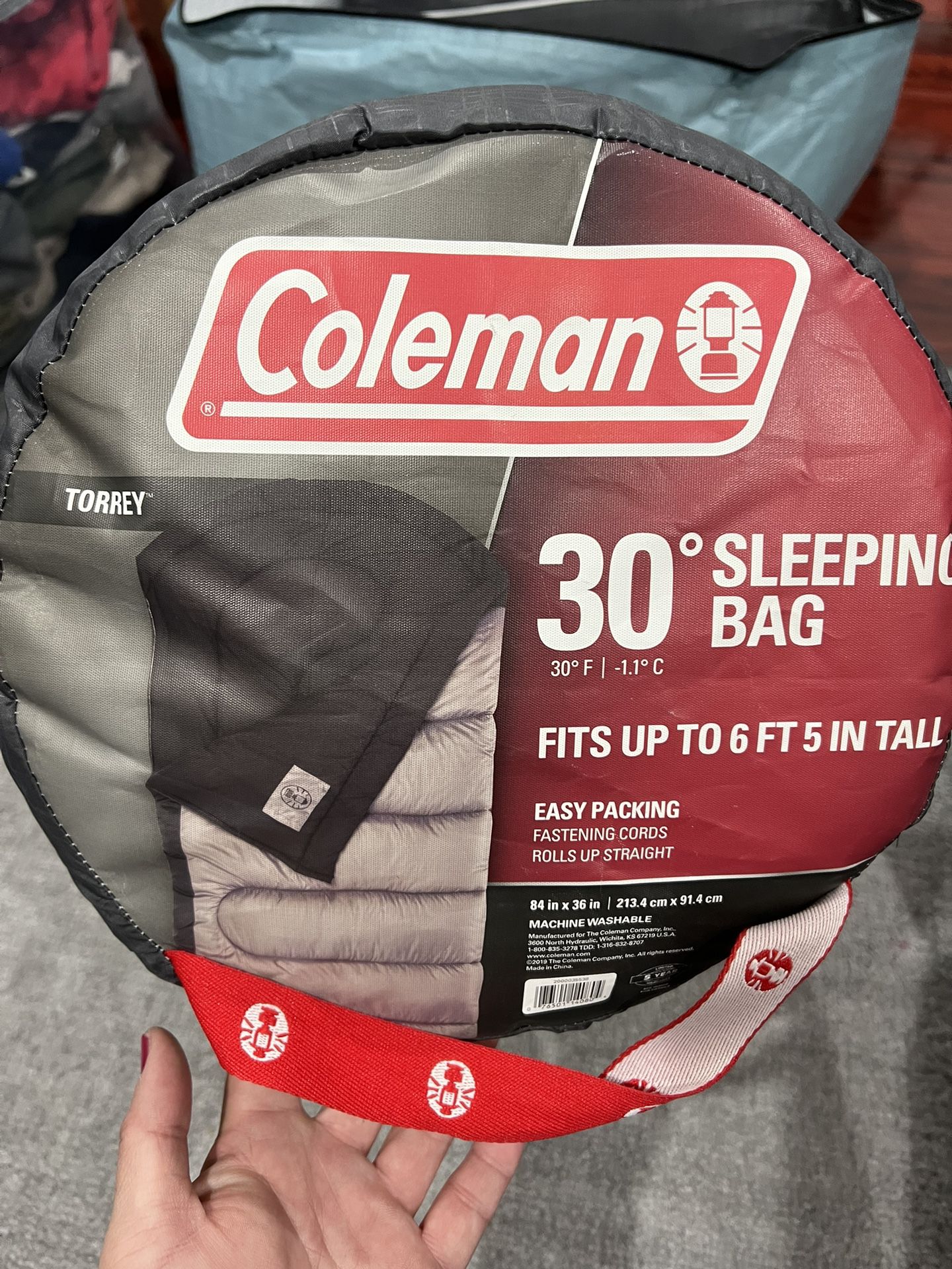Coleman Torrey 30 Degree Big and Tall Sleeping Bag - Black/Gray