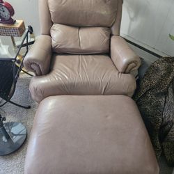 Leather Chair And Ottoman 