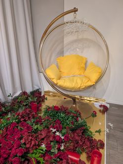 Hanging Bubble Chair with Stand and Cushion for Indoor Living Rooms and Bedrooms, for Unique Furniture - for Contemporary Style