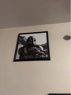 Mandalorian and grogu picture frames room decor