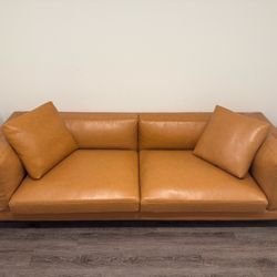 Fez Tan Leather Sofa