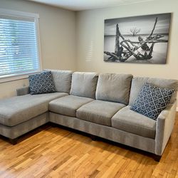 Gray Sofa Couch Chase Lounge 9ft