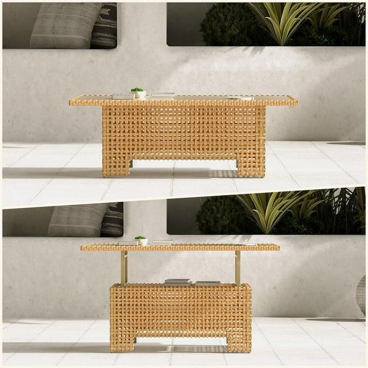 Adjustable Steel Slat Lift Top Table