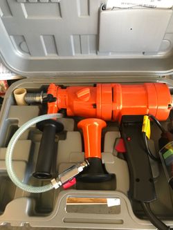 Concrete hand held drill perfect for the smaller job Can drill holes from 1 1/2 inch to 4 1/2 inch $350 or one with detachable stand  $495  I have 4 a