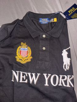 Chief keef (New York) Ralph Lauren black polo shirt with white accents